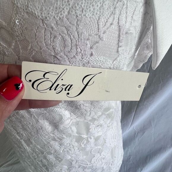 NWT Eliza J one shoulder midi lace sequin dress, size 16 - Picture 7 of 7